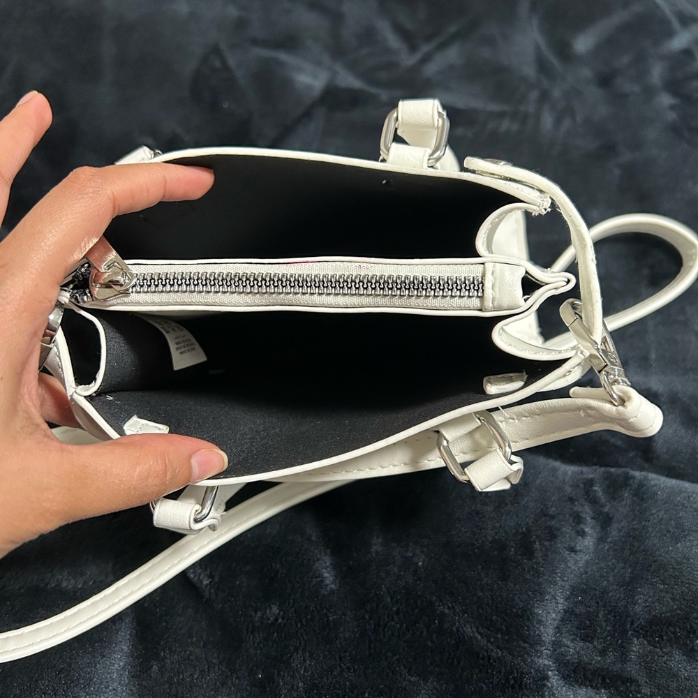Ardene White Mini Bag with Zipper Closure